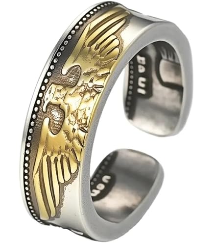 SAINTHERO Men's Vintage Stainless Steel Band Rings Gothic Devil
